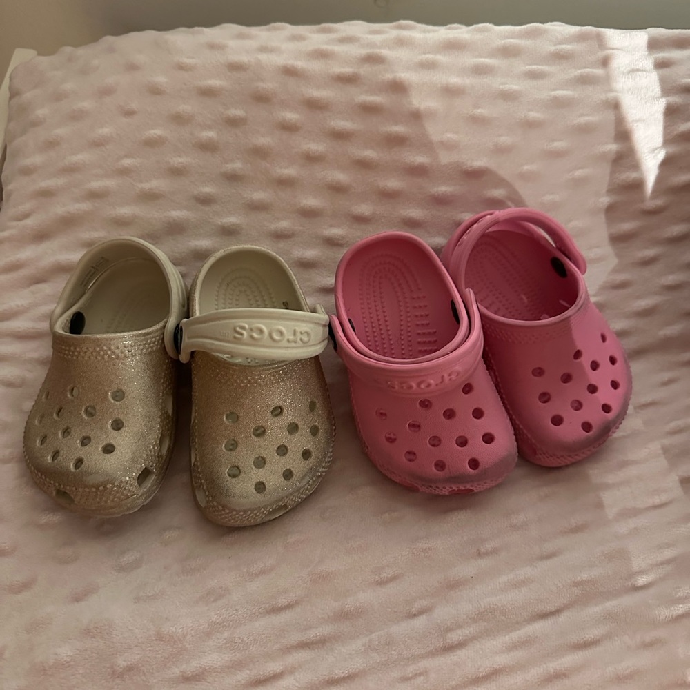 Crocs Kids' Clogs - Gold and Pink